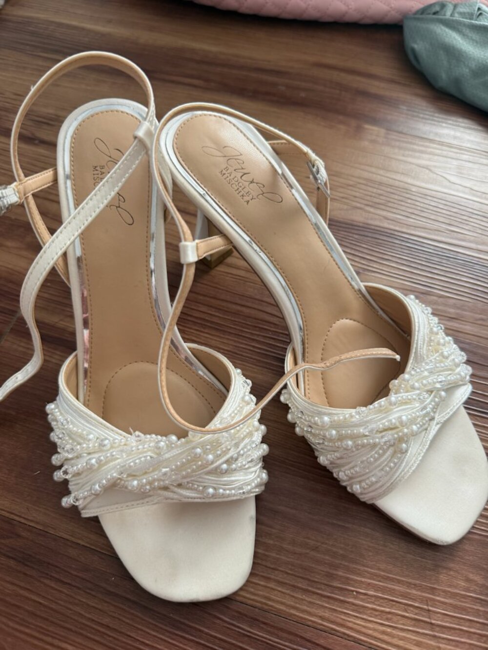 Badgley Mischka Bridal shoes with pearls